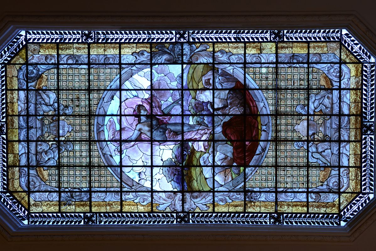 07-06 Centro Cultural America Stained Glass Image On Ceiling Salta Plaza 9 de Julio